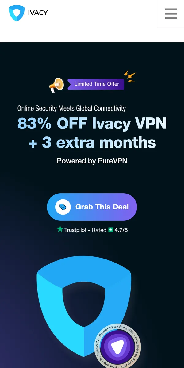 Startseite von Ivacy auf dem Smartphone – im Vergleich: bester VPN für Österreich