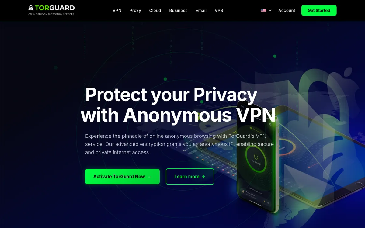 Startseite von TorGuard am Computer – im Vergleich: bester VPN für Österreich