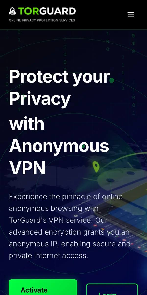 Startseite von TorGuard auf dem Smartphone – im Vergleich: bester VPN für Österreich