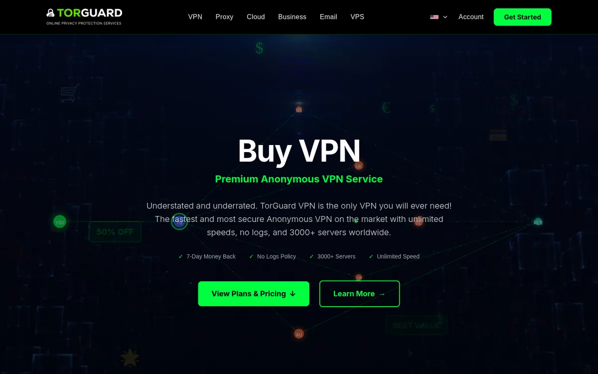 Preisseite von TorGuard – im Vergleich: bester VPN für Österreich