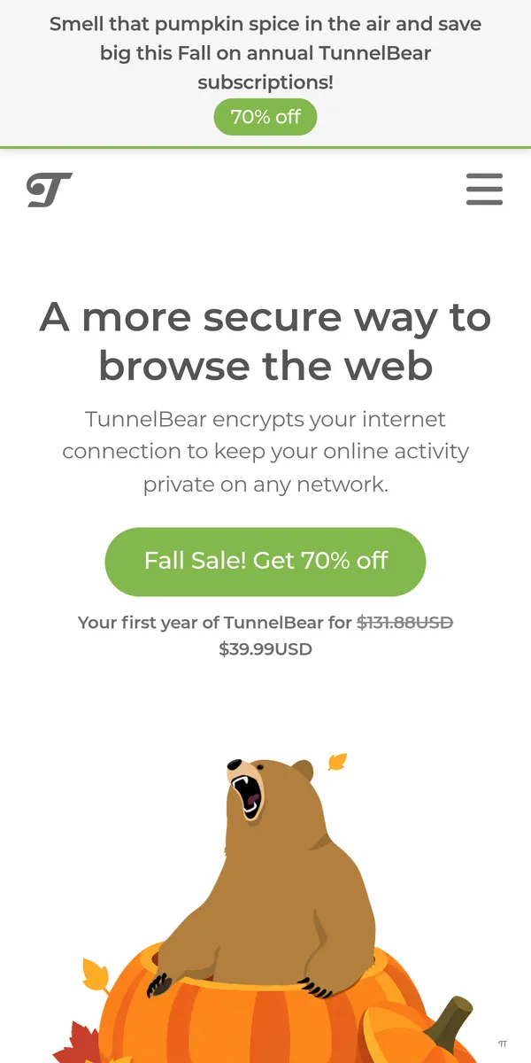 Startseite von TunnelBear auf dem Smartphone – im Vergleich: bester VPN für Österreich